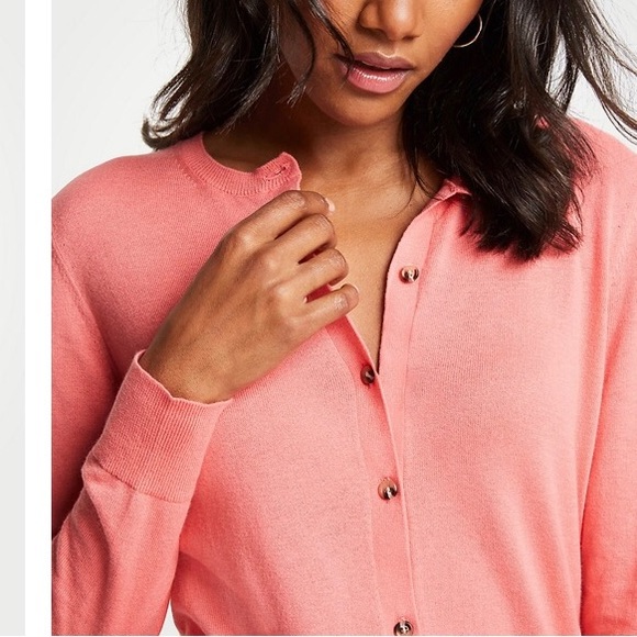 Ann Taylor Sweaters - MOVING! Ann Taylor Cardigan Lg Salmon Pink NWT
